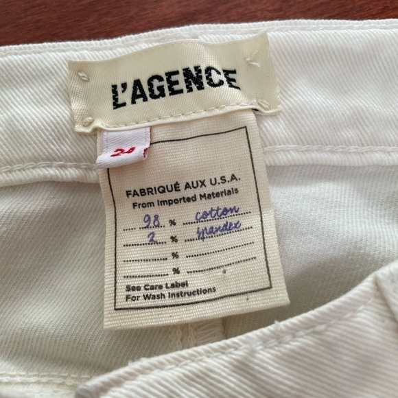 L'agence Nadia Jeans 24 High Rise Cropped Straight Stretch Pant Metallic Striped - Picture 3 of 15